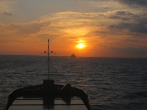 Navegando hacia Poniente, próximos a embocar el Estrecho de Gibraltar.